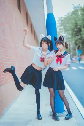 桜桃喵&瘋貓ss 《JK百合2》 [蘿莉COS] 寫真集