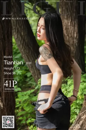 [麗櫃Ligui] Model 甜甜 - 戶外黑絲人體
