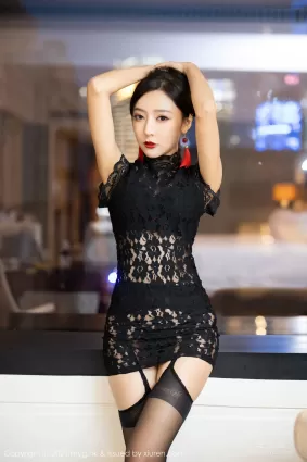 [美媛館MyGirl] Vol.546 王馨瑤yanni - 魅惑動人的黑色蕾絲镂空服飾